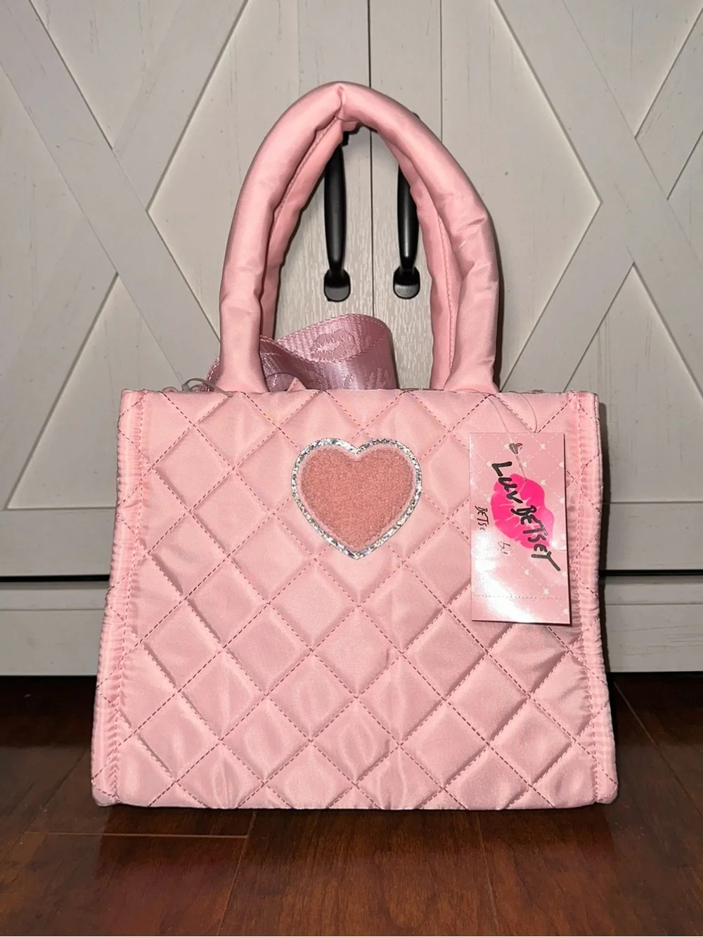 Betsey Johnson LBSIAN Quilted Heart Tote in Blush Pink - Picture 1 of 2